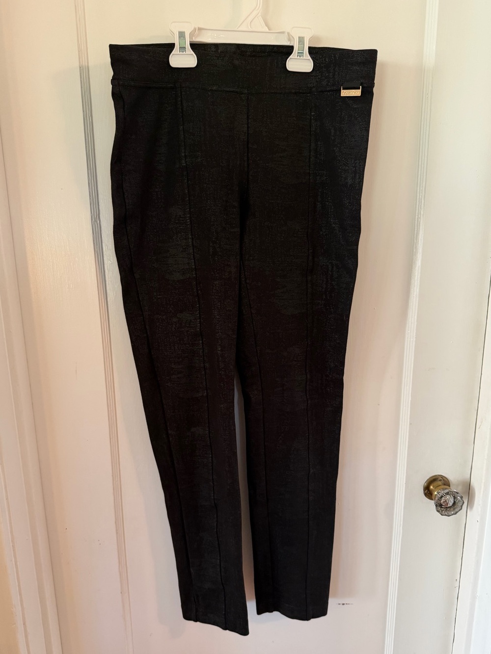 Calvin Klein Black Textured Slim Leg Pants